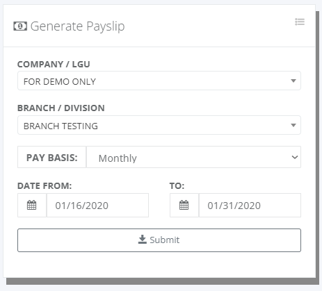 Payroll: Report Payslip